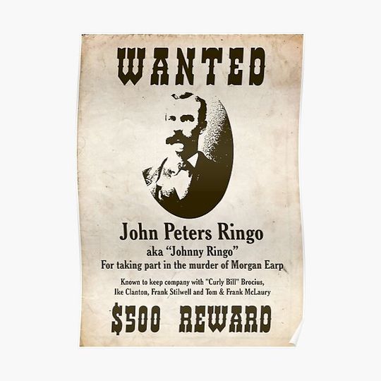 Discover Johnny Ringo Wanted Poster Premium Matte Vertical Poster