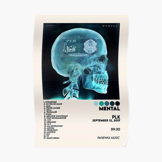 Discover mental | Rap Fr album cover | PLK Premium Matte Vertical Poster
