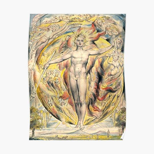 Discover HD The Sun at His Eastern Gate, by William Blake HIGH DEFINITION Original colors Premium Matte Vertical Poster