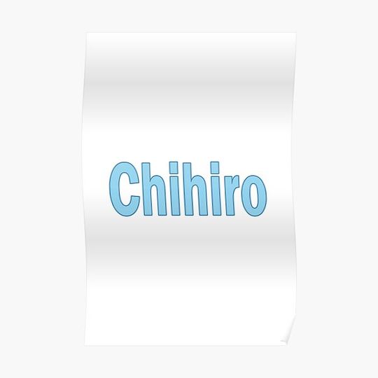 Discover Chihiro - blue name lettering text - 0922 Premium Matte Vertical Poster