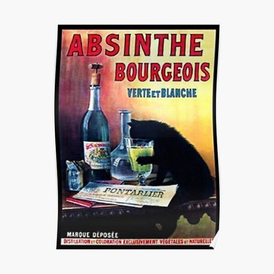 Discover Vintage// Marque Deposee Absinthe Bourgeois Lithograph Premium Matte Vertical Poster