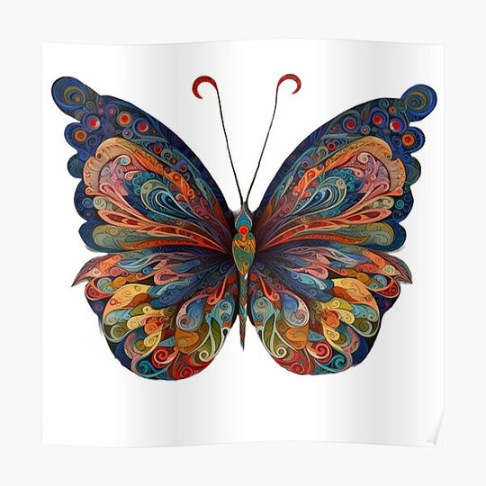 Discover Beautiful Artistic Butterfly Premium Matte Vertical Poster