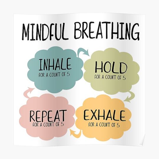 Discover Mindful breathing exercise Premium Matte Vertical Poster