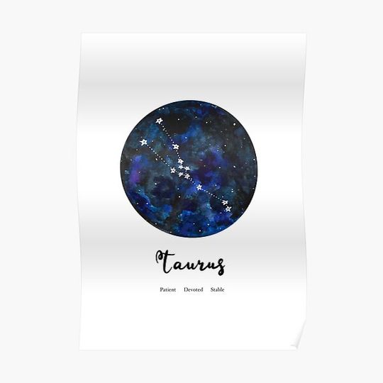 Discover Taurus Star Sign Zodiac Traits Premium Matte Vertical Poster