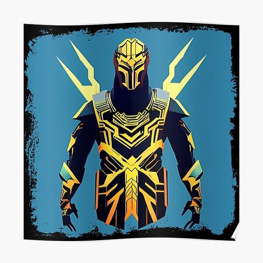 Discover Ra Egyptian Sun God Cyberpunk Sticker Premium Matte Vertical Posters