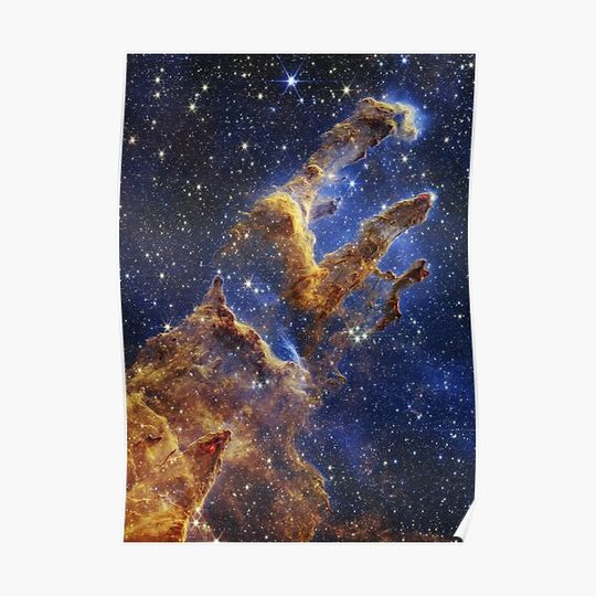 Discover JWST Pillars of Creation, 2022  (James Webb/JWST) — space poster (no text) Premium Matte Vertical Poster