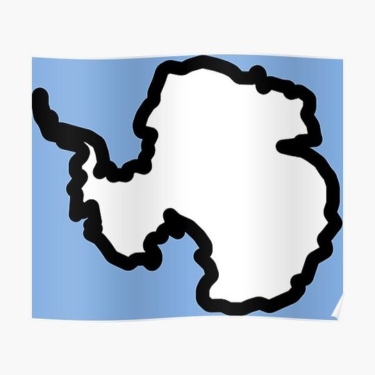 Discover Antarctica | Maps | Continent 01 Premium Matte Vertical Poster