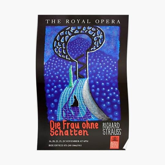 Discover The Blue Hockney Opera House Premium Matte Vertical Poster