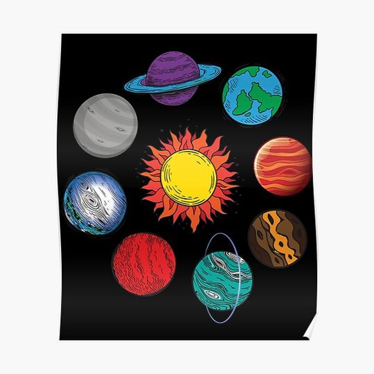 Discover Planets of The Solar System - space lovers gift Premium Matte Vertical Poster