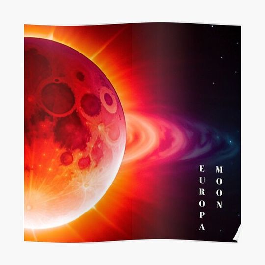 Discover Europa Moon Premium Matte Vertical Poster