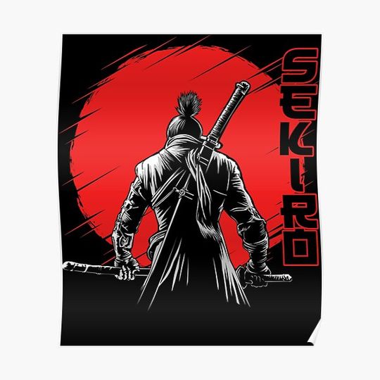 Discover One-armed Wolf red sun Premium Matte Vertical Poster
