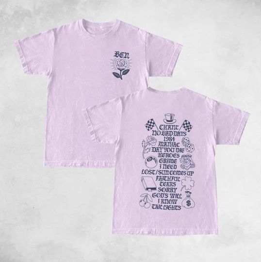 Discover Macklemore The Ben Tour 2023 Tracklist 2 side T-Shirt, The Ben Tour 2023 T-Shirt
