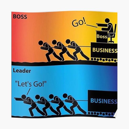 Discover "LEADER VS BOSS" Premium Matte Vertical Poster