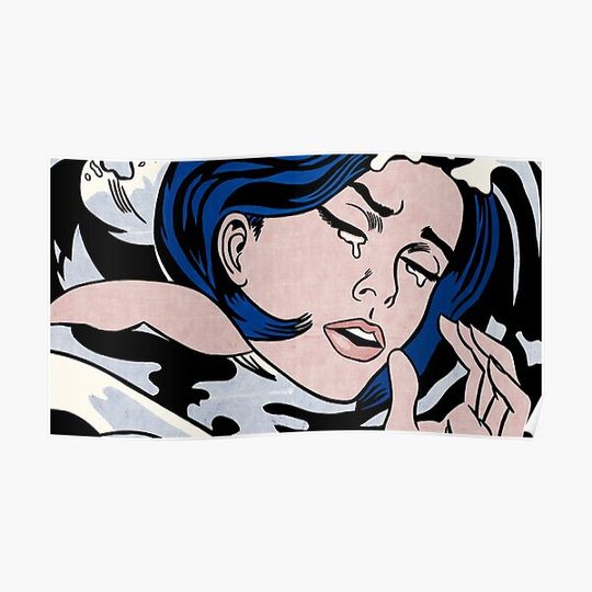 Discover Roy Lichtenstein Lithograph Art Print, Pop Art Giclee Print, Drowning Girl / 1963, Home Wall Decor Gift Idea Premium Matte Vertical Poster