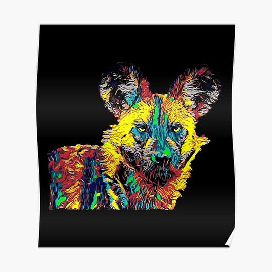 Discover African Wild Dog Premium Matte Vertical Poster