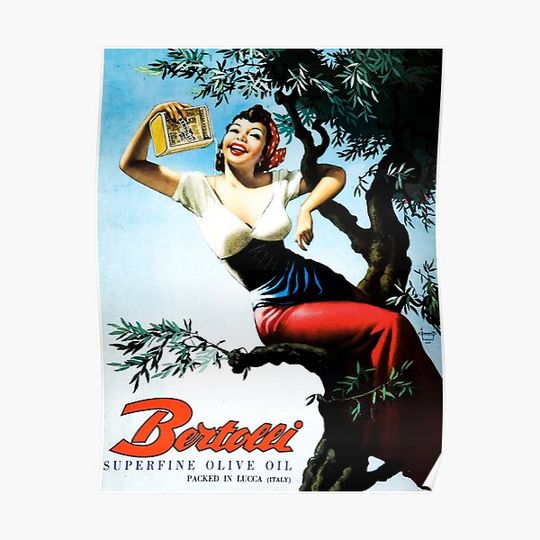 Discover Vintage Italian Olive Oil Ad Poster Premium Matte Vertical Poster
