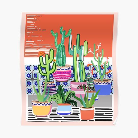 Discover Cactus Window Premium Matte Vertical Poster