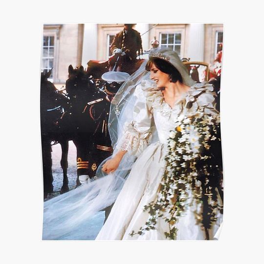 Discover Princess Diana on her wedding day, 1981. Premium Matte Vertical Poster