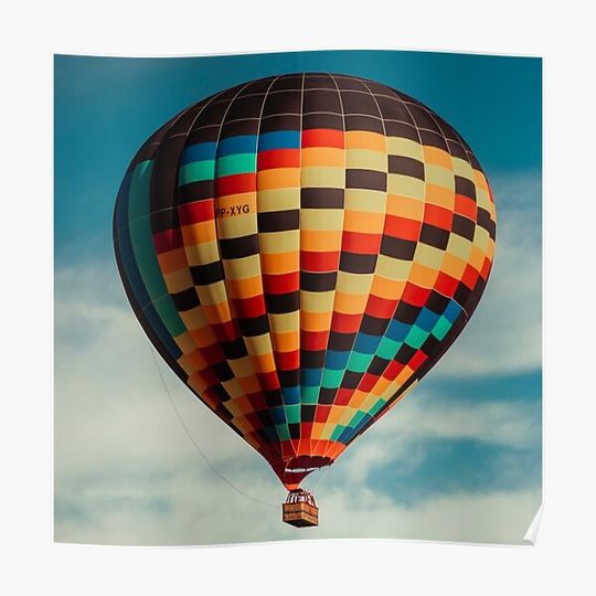 Discover Hot Air Balloon Premium Matte Vertical Poster