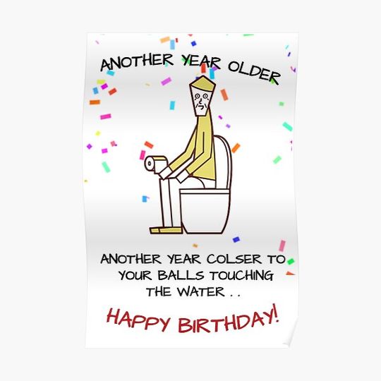 Discover Funny Old Man Birthday, Happy Birthday, ORIGINAL Willow Days Premium Matte Vertical Poster