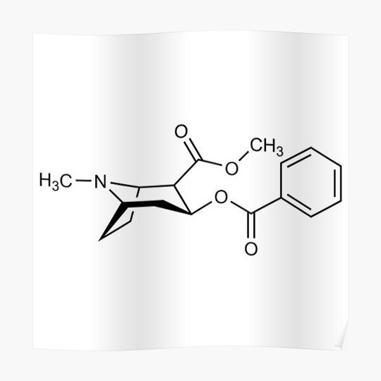 Discover Cocaine Structural Formula Premium Matte Vertical Poster