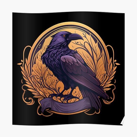 Discover Gothic raven crow emblem Premium Matte Vertical Poster