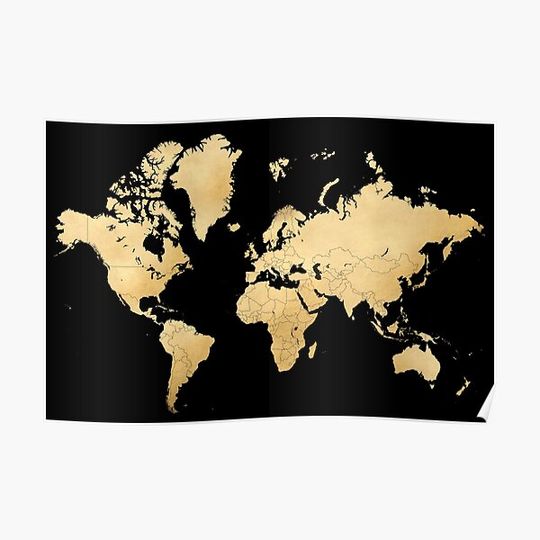 Discover Sleek map of the world Premium Matte Vertical Poster