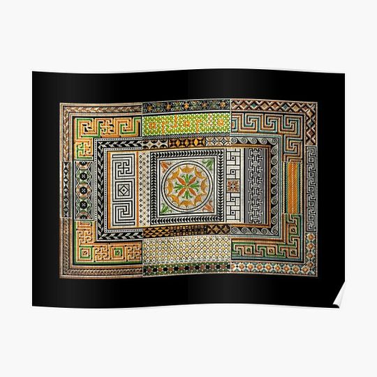 Discover Ancient Pompeii Mosaics Tiles Premium Matte Vertical Poster