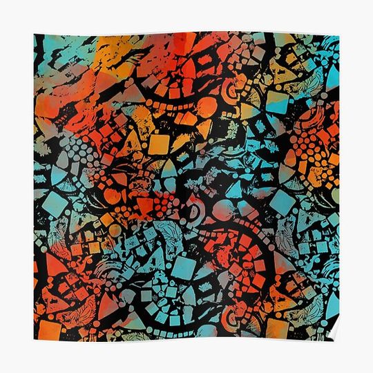 Discover Bright Mosaics 2 Premium Matte Vertical Poster