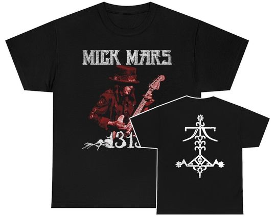 Discover Mick Mars of Motley Crue 1313 With Logo On Back Double Sided Shirt