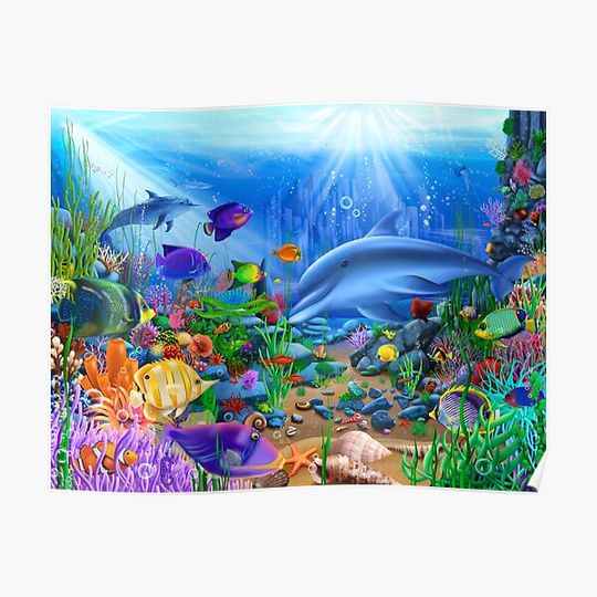 Discover Fabulous Undersea World Premium Matte Vertical Poster