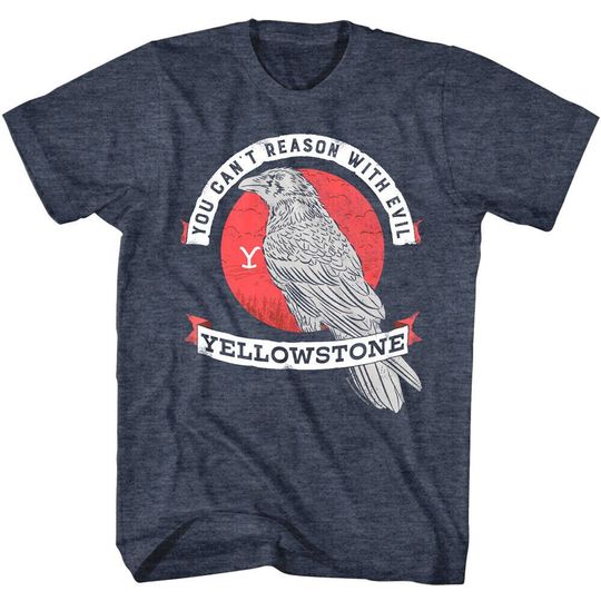 Discover YStone T-Shirt Can't Reason With Evil Men's Shirt Raven Crow Red Sunset Country