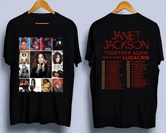 Discover Janet Jackson Together Again Tour 2023 Both Sides Shirt, Country Music Tour 2023