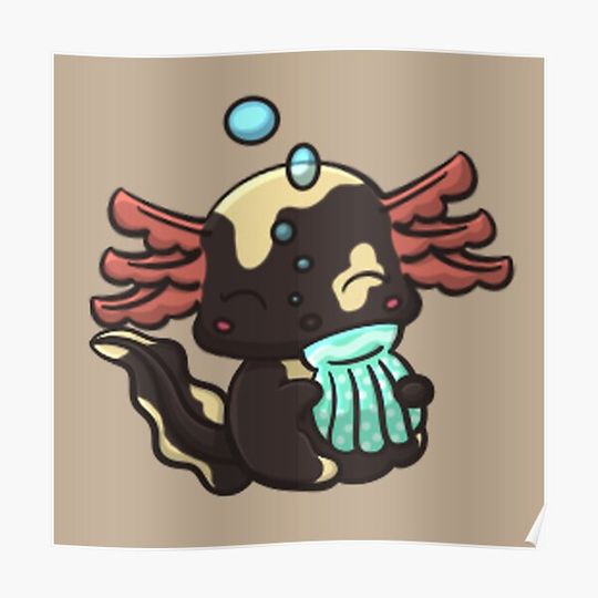 Discover Mosaic Axolotl Bubbles Premium Matte Vertical Poster