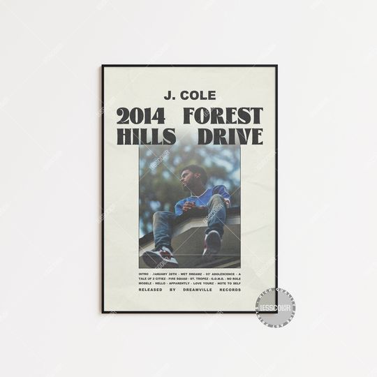 Discover J. Cole / 2014 Forest Hills Drive / Album Cover Poster