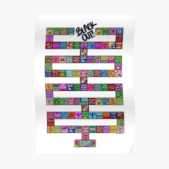 Discover Black Out Drinking Game Premium Matte Vertical Poster