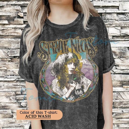 Discover Stevie Nicks Acid Wash Oversized shirt, Vintage Stevie Nicks Oversized Tshirt,