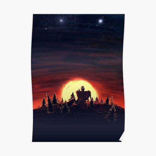 Discover The Iron Giant Sunset Premium Matte Vertical Poster