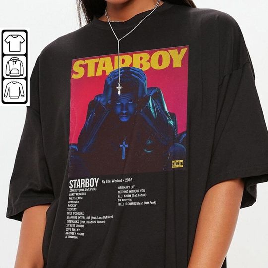 Discover Minimalist Album Music Shirt, Weeknds Starboy Tour Album, Album Music Trend 2023