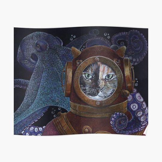 Discover The Calico and Octopus Premium Matte Vertical Poster
