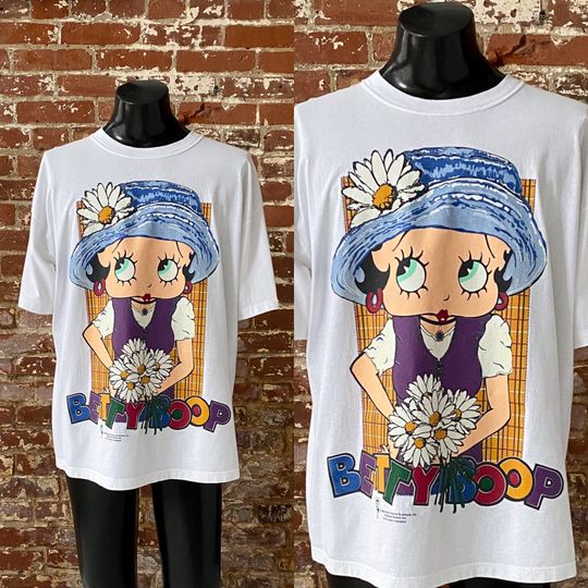Discover 90s Betty Boop Daisy Flower Outfit T-Shirt. Vintage 1994 Betty Boop