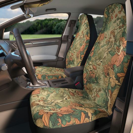 Discover Vintage Green Forest Fairy Car Seat Covers, Seat Cover For Women