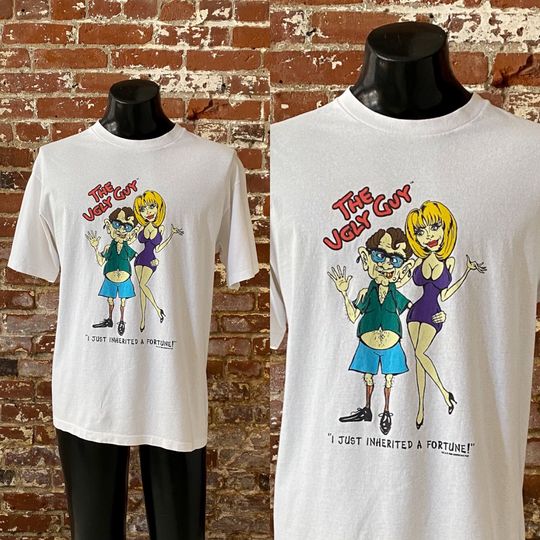 Discover 90s The Ugly Guy "I Just Inherited A Fortune!" T-Shirt. Vintage 1998 The Ugly