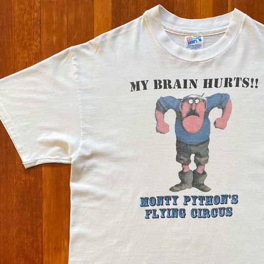 Discover 90s Monty Python My Brain Hurts Promo T-Shirt. Vintage 1990s