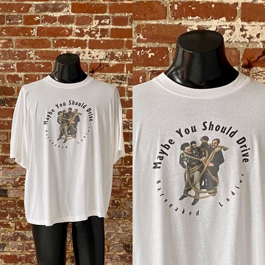 Discover 90s Barenaked Ladies Maybe You Should Drive Album Promo Tee.  Vintage 1994