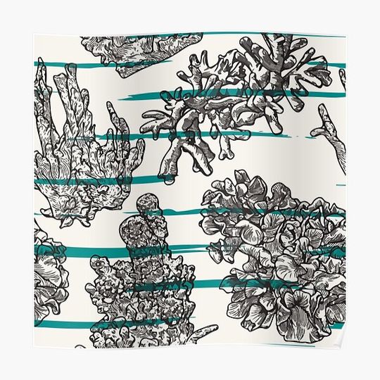 Discover Seaweed Pattern Light Premium Matte Vertical Poster