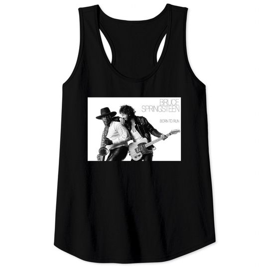 Discover Springsteens Born To Run Black And White Poster Tank Tops