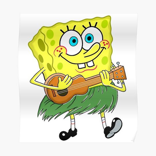 Discover Sponge Bob Ukulele Premium Matte Vertical Poster