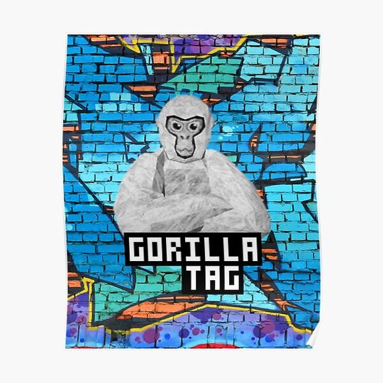 Discover Gorilla Tag White Gorilla Grafetti Wall by POLKART Premium Matte Vertical Poster
