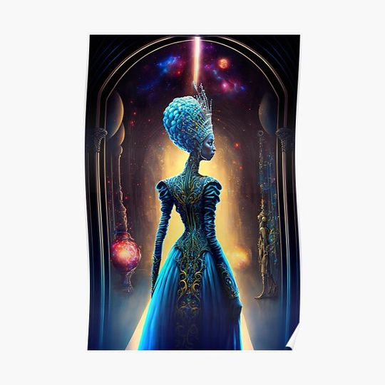 Discover Afrofuturistic Queen of Light Nr. 8 Premium Matte Vertical Poster
